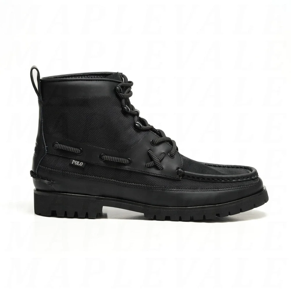Polo Ralph Lauren Ranger Mid Ballistic Nylon Boots Men's Sz 9.5 Black Oxford NIB